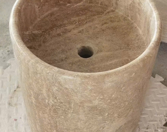 Chậu lavabo nghệ thuật màu vàng vân đá tự nhiên HD298VV