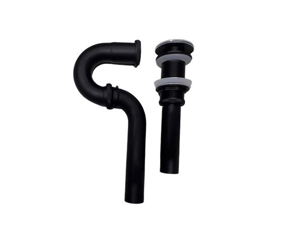 Bộ xi phông nhấn màu đen HD325B cho chậu không chống tràn ( chậu kính )