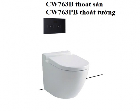 Bồn cầu âm tường đặt sàn TOTO CW763B,thoát sàn