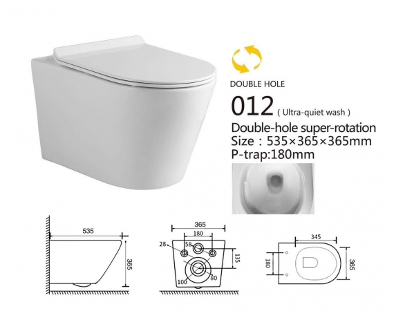Bàn cầu treo tường &két nước âm tường BC012.