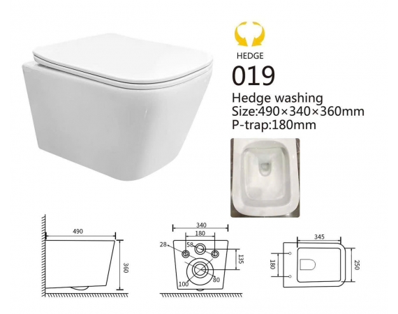 Bàn cầu treo tường &két nước âm tường BC019.