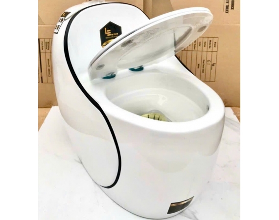 Bồn Cầu liền khối vân đen LE689W