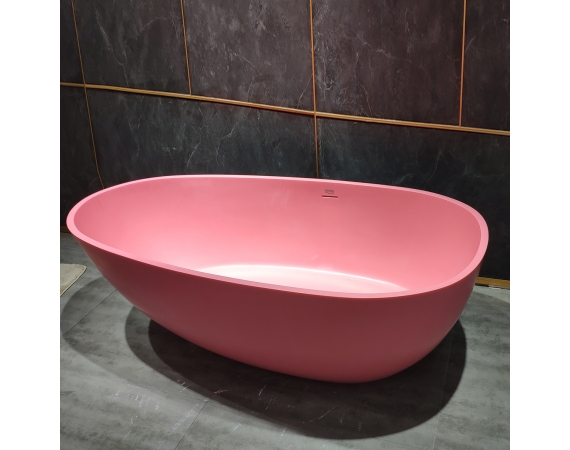 Bồn tắm nghệ thuật màu hồng đá nhân tạo HD1785 (1700x730x560 mm )