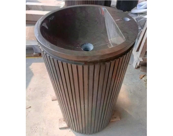 Chậu rửa lavabo nghệ thuật đá tự nhiên mầu nâu HD473N