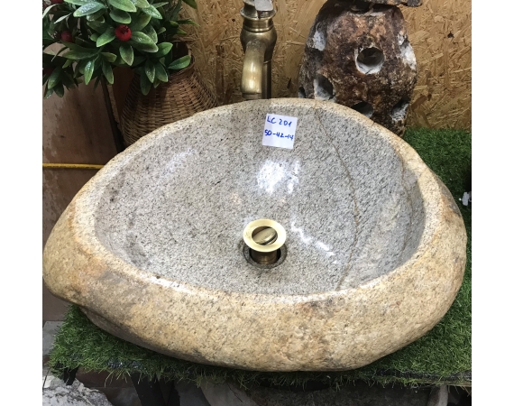 Chậu đá cuội tự nhiên đặt bàn HN04DC