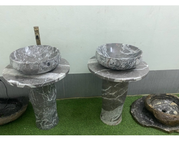 Chậu đá tự nhiên kèm bàn đá đặt sàn HD11TN