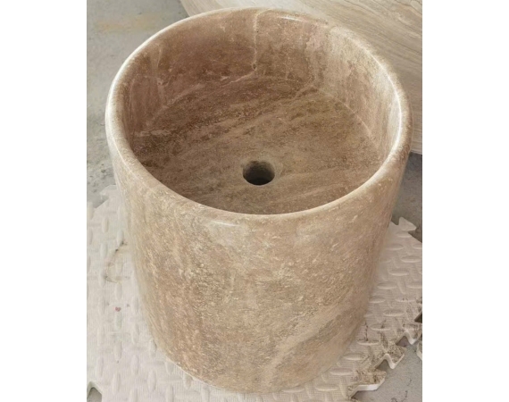 Chậu lavabo nghệ thuật màu vàng vân đá tự nhiên HD298VV