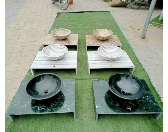 Chậu lavabo kèm bàn đá tự nhiên HDBTN33