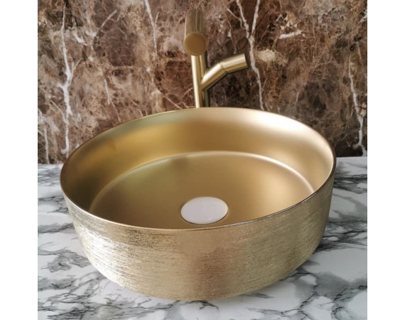 Chậu rửa lavabo nghệ thuật mạ vàng HD3636G
