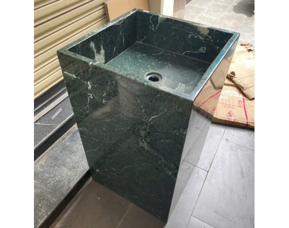 Chậu lavabo nghệ thuật màu xanh vân đá tự nhiên HD296X