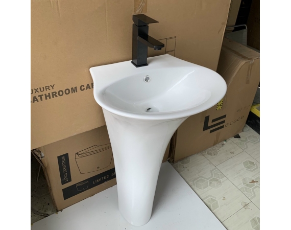 Chậu rửa mặt lavabo chân đứng kích thước nhỏ LT-035 (385x455x870mm)