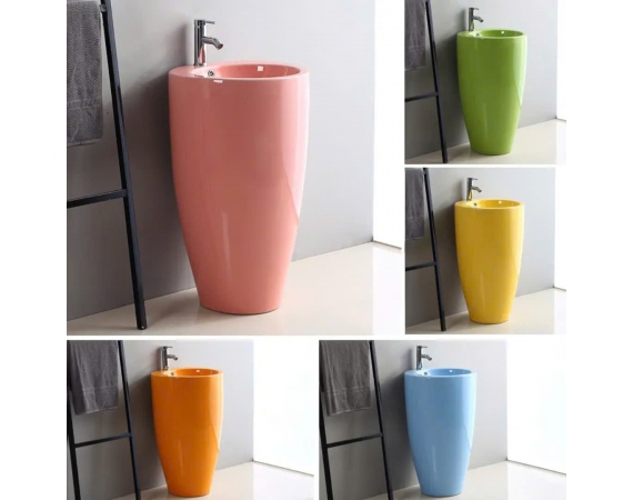 Chậu rửa mặt màu xanh nghệ thuật chân đứng CB02NT