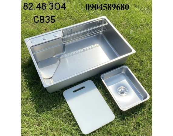 Chậu rửa bát 1 hố inox 304 LECOCO LE8248 820x420