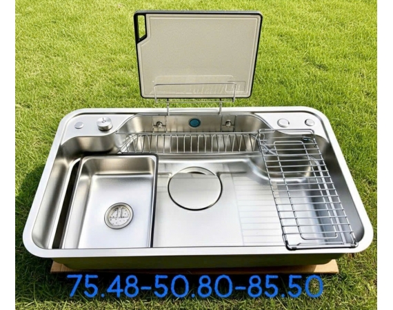 Chậu rửa bát 1 hố mặt hạt chống xước LECOCO LE8050