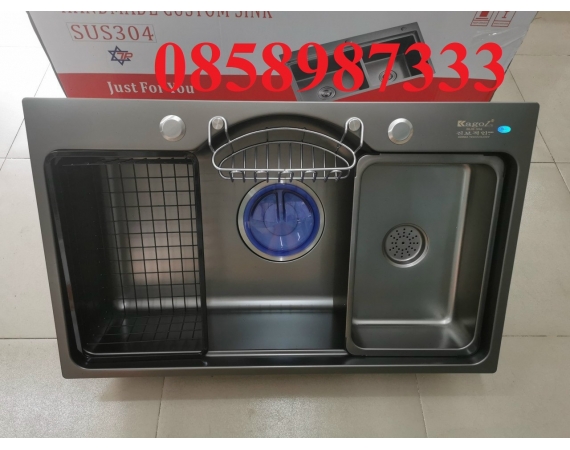 Chậu rửa bát 1 hố màu đen Kagol KG 7848B