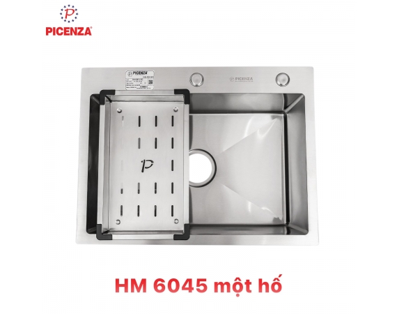 Chậu rửa bát 1 hố Picenza HM 6045 Premium - Inox 201