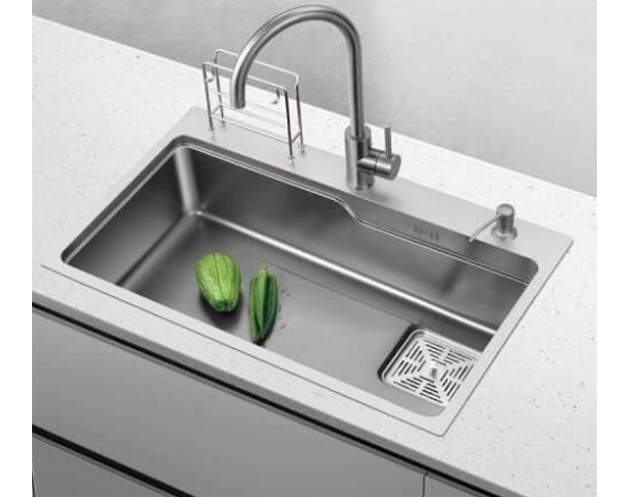 Chậu rửa bát Kagol inox 304 phủ nano bạc KNB7546 (750 x 460 x 240 mm )