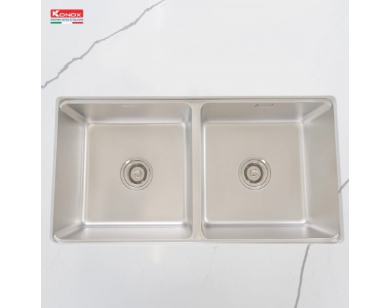 Chậu rửa bát 2 hố chống xước KONOX Undermount Sink KN8646DU Dekor Basic