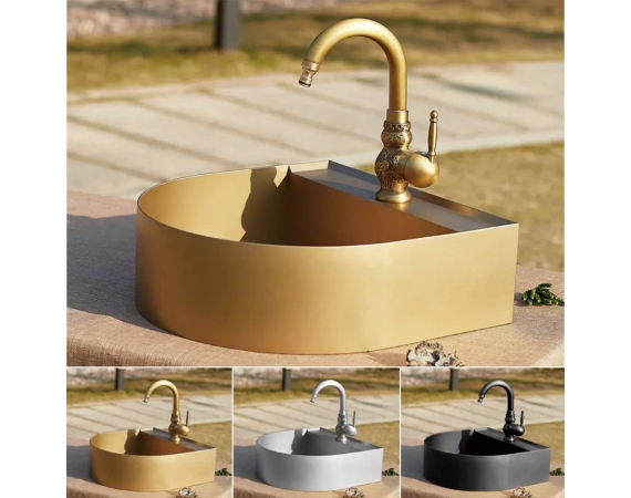 Chậu rửa lavabo Inox 304 màu vàng hồng HDB6040BRG