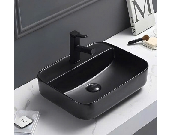 Chậu rửa lavabo đặt bàn màu đen HANJIN HJ-718