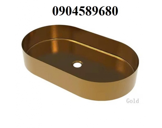 Chậu rửa lavabo Inox 304 màu vàng đặt bàn HD881001G