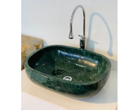 Chậu lavabo màu xanh Ấn đá tự nhiên HDbTN33