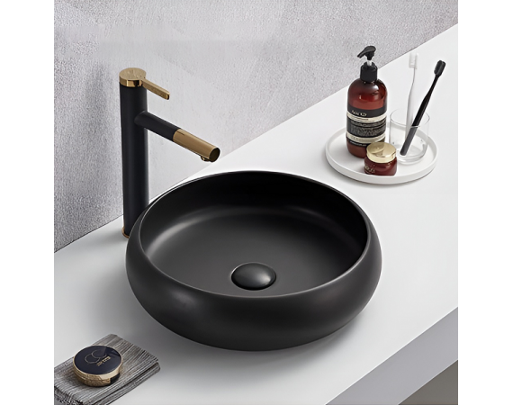 Chậu rửa mặt đặt bàn màu đenHANJIN HJ-5150