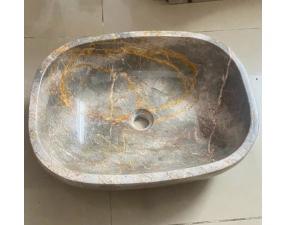 Chậu lavabo đá tự nhiên hình bầu dục HDTN36