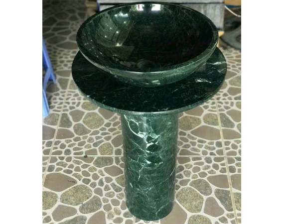 Chậu lavabo đặt sàn đá tự nhiên xanh ngọc HDCH29