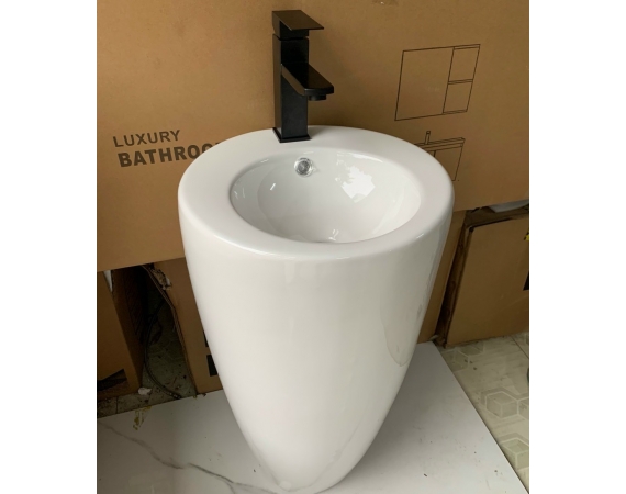 Chậu rửa mặt lavabo chân đứng kích thước nhỏ LE-028 (375x360x830mm)