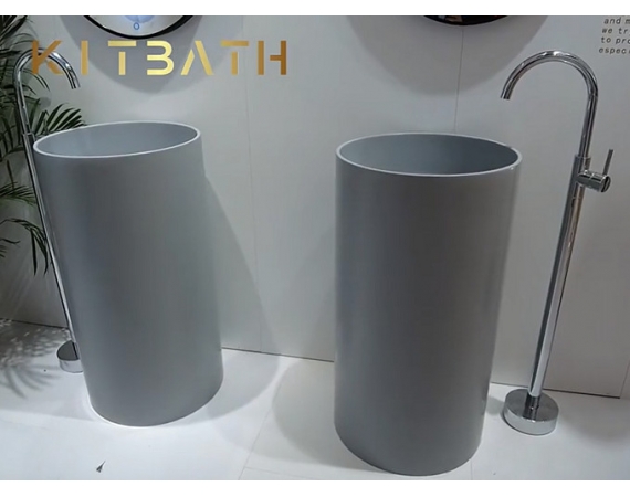 Chậu rửa lavabo nghệ thuật đá nhân tạo mau màu ghi HD4040TG