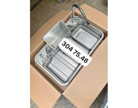 Chậu rửa bát 1 hố Hàn Quốc DN7546 (750*460*210 mm )