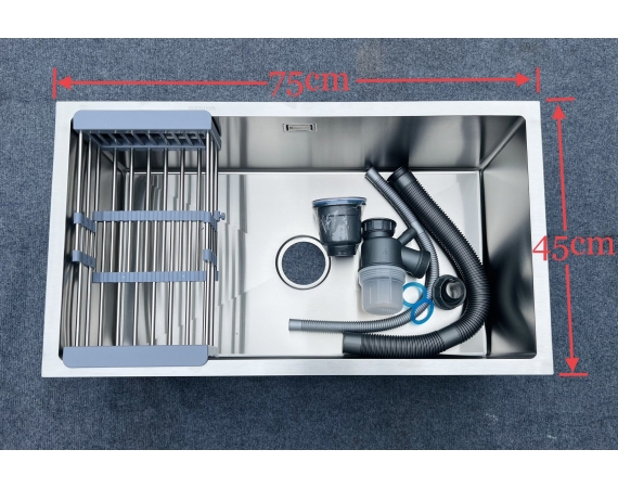 Chậu rửa bát 1 hố âm bàn KG7545 ( 750 x450 x 230 mm )