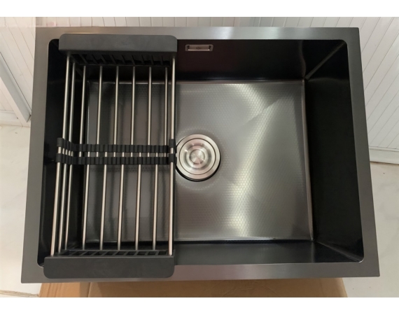 Chậu rửa bát 1 hố màu đen mạt hạt Nano Black Kagol KND6045 AB(600x450mm)