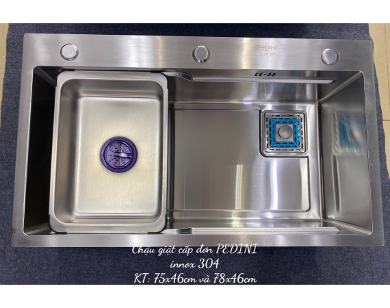 Chậu rửa bát inox 304 phủ nano bạc HD7546 (750 x 460 x 240 mm )