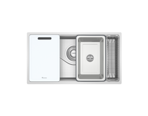 Chậu rửa bát 1 hố chống xước KONOX phong cách Nhật TARI 8748SR 