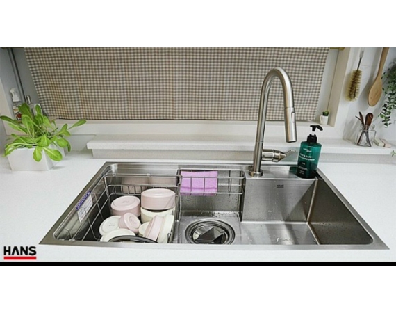 Chậu rửa bát đúc 1 hố Hàn Quốc Cico SQDJ 850 ( 850x510x220 mm)