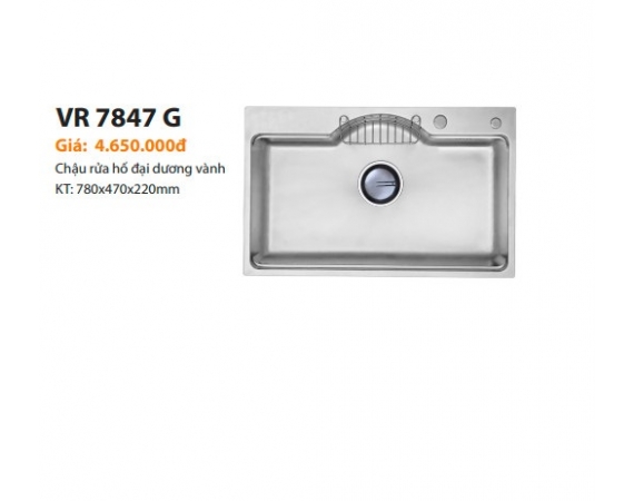 Chậu rửa bát 1 hố Hàn Quốc Vorel VR 7847 G ( 780 x 470 )