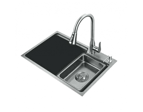 Chậu rửa bát 1 hố inox 304 màu đen Royal Join RA-34A7545