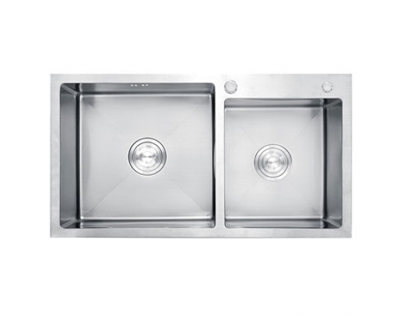 Chậu rửa bát 2 hố lệch siêu to Inox SUS304 K11250( 112 x 500x 220 mm)