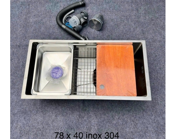 Chậu rửa bát 1 hố âm bàn HD7840 ( 780 x400 x 230 mm )