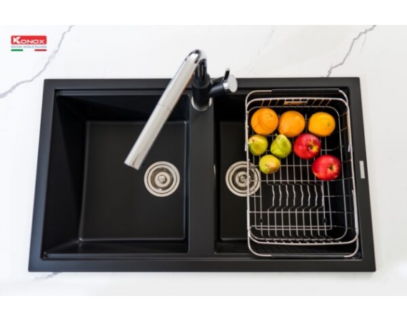 Chậu rửa bát đá Granite Sink Phoenix Smart KONOX 860 – Black