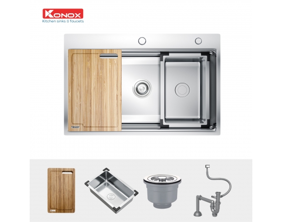 Chậu rửa bát 1 hố KONOX KN7650TS