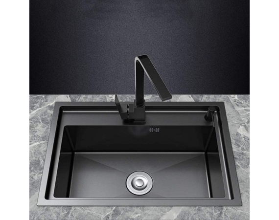 Chậu rửa bát 1 hố màu đen HD7846 (78x46cm)