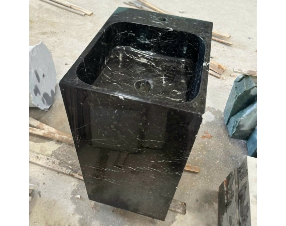 Chậu lavabo nghệ thuật màu đen vân đen đá tự nhiên HDTN288