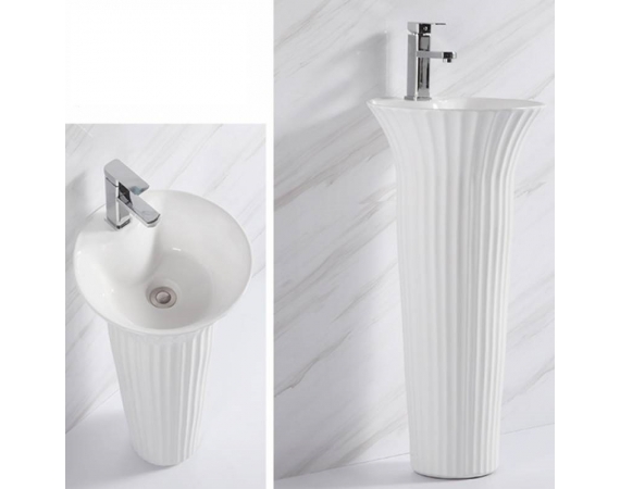 Chậu rửa mặt lavabo chân đứng HD8188 (450X 450X 910 mm)