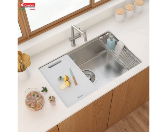 Chậu rửa bát 1 hố chống xước KONOX phong cách Nhật TARI 7648SR