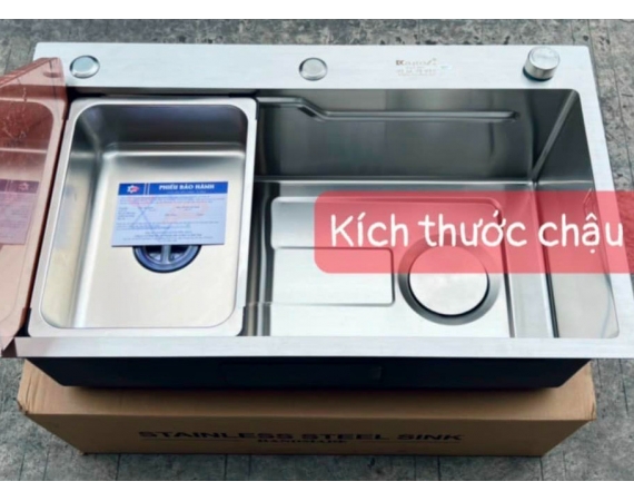Chậu rửa bát 1 hố inox 304 Kagol KG 7545 ( 750*450 mm )