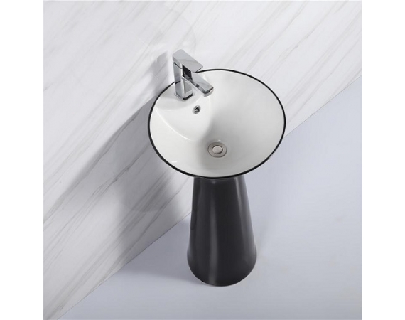 Chậu rửa mặt lavabo chân đứng HD569 (430x430x840mm)