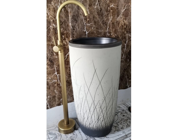 Chậu rửa lavabo nghệ thuật chân đứng HD6323